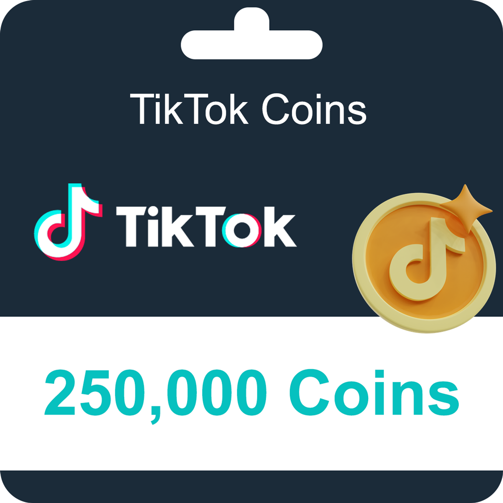 بطاقة شحن رصيد كوينز تيك توك Tiktok Coins 250000